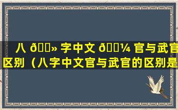 八 🌻 字中文 🌼 官与武官的区别（八字中文官与武官的区别是什么）